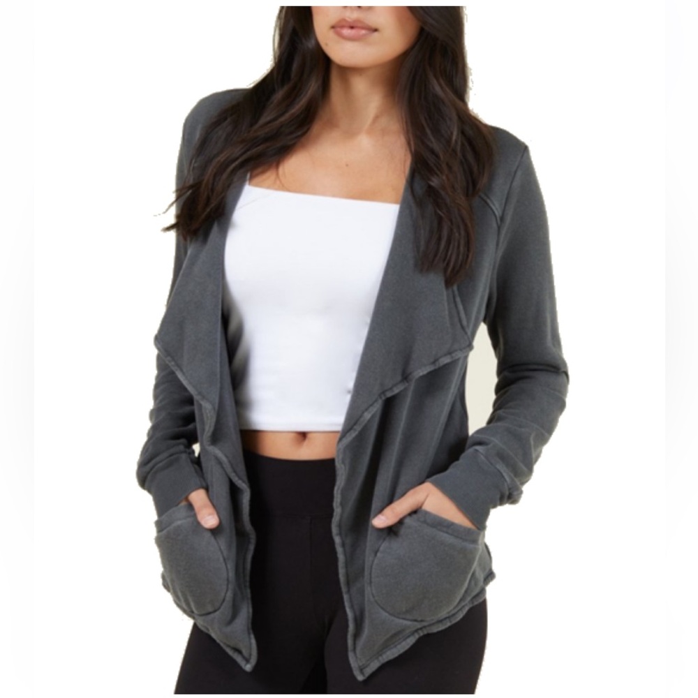 NWT LAMade WALDORF DRAPED BOMBER WRAP grey gray lamade M L XL medium jacket open